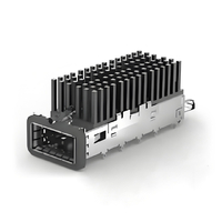 TE 2170754-9 QSFP28-Käfig mit Kühlkörper, Durchgangsloch, rechtwinklig, Presspassung, EMI-abgeschirmtes Lichtrohr