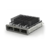 TE 2170769-6 QSFP28 Cage Ganged (1 x 3) with Heat Sink Through Hole Right Angle Press-Fit EMI Shielded Light Pipe