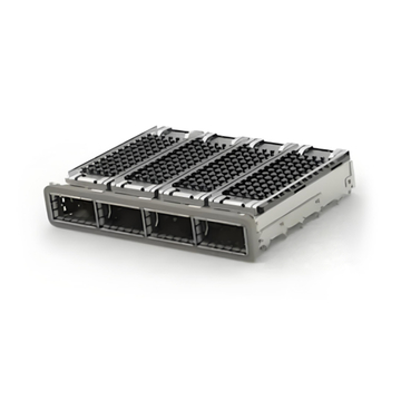 TE 2170783-4 QSFP28 Cage Ganged (1 x 4) with Heat Sink Through Hole Right Angle Press-Fit EMI Shielded