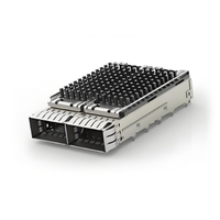 TE 2170806-5 QSFP28 Cage Ganged (1 x 2) with Heat Sink Through Hole Right Angle Press-Fit EMI Shielded