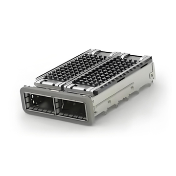 TE 2170812-1 QSFP28 Cage Ganged (1 x 2) with Heat Sink Through Hole Right Angle Press-Fit EMI Shielded