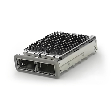 TE 2170812-2 QSFP28 Cage Ganged (1 x 2) with Heat Sink Through Hole Right Angle Press-Fit EMI Shielded