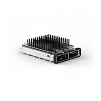TE 2170814-3 QSFP28 Cage Ganged (1 x 2) with Heat Sink Through Hole Right Angle Press-Fit EMI Shielded Light Pipe