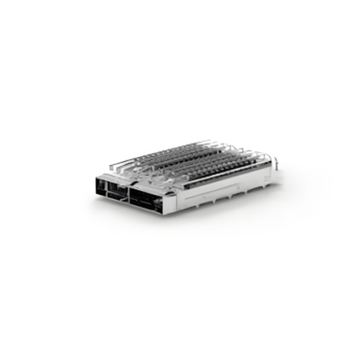 TE 2170826-2 QSFP28 Cage Ganged (1 x 2) with Heat Sink Through Hole Right Angle Press-Fit EMI Shielded Light Pipe