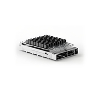 TE 2170826-3 QSFP28 Cage Ganged (1 x 2) with Heat Sink Through Hole Right Angle Press-Fit EMI Shielded Light Pipe