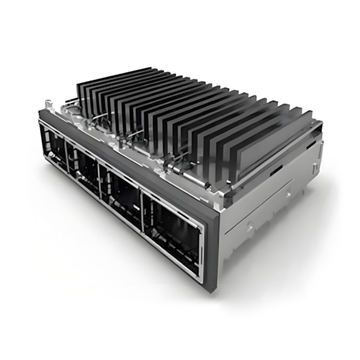 TE 2227359-2 QSFP28 Cage Ganged (1 x 4) with Heat Sink Through Hole Right Angle Press-Fit EMI Shielded