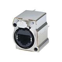 Neutrik NE8FBV-C5-LED1-S CAT5e Vertical PCB mount RJ45 Receptacle Shielded With two light pipes for SMD-LEDs