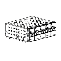 TE 1-2132403-7 SFP+ 2x5 Cage Assembly with Integrated Connector Press-Fit With Outer Light Pipe
