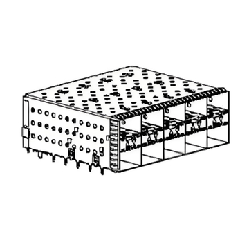 TE 1-2132403-7 SFP+ 2x5 Cage Assembly with Integrated Connector Press-Fit With Outer Light Pipe