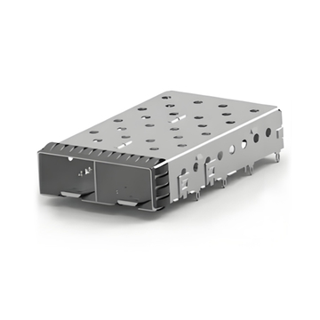 TE 2007263-1 SFP+ Cage Ganged (1 x 2) Through Hole Right Angle Press-Fit EMI Shielded