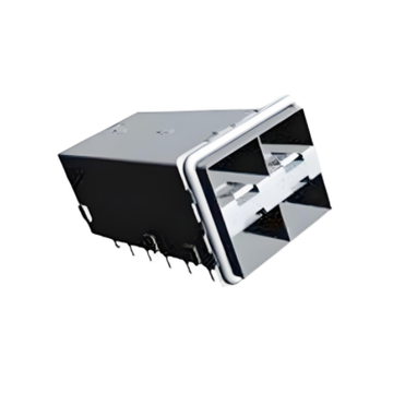 TE 2007417-1 SFP+ 2x2 Cage Press-Fit Board Guide Blinded EMI With Light Pipe