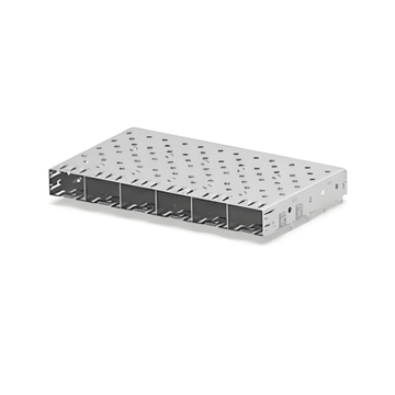TE 2007498-2 SFP PCI Cage Assembly Ganged (1x6) Through Hole Right Angle Press-Fit