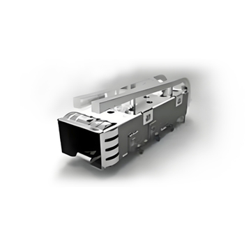 TE 2132026-1 SFP+ Cage Through Hole Right Angle Press-Fit EMI Shielded Light Pipe