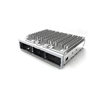 TE 2173239-2 ZQSFP+ Cage Ganged (1 x 3) with Heat Sink Press-Fit EMI Shielded