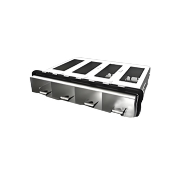 TE 2180463-1 SFP+ Cage Ganged (1 x 4) Through Hole Right Angle Press-Fit EMI Shielded