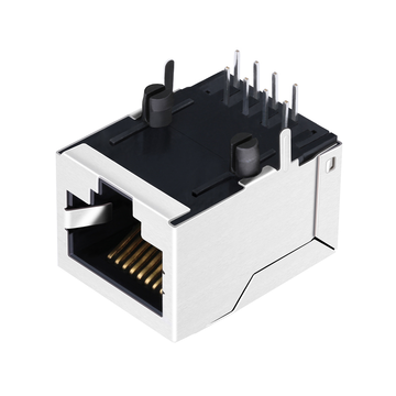 Connettore RJ45 schermato LPJE160DNL con ingresso laterale, senza magneti integrati, 1 porta a 1 con linguetta rivolta verso il basso e senza LED (immagine 2).