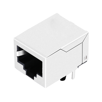 LPJE160DNL シールド付き RJ45 ジャック サイド エントリ 統合磁気なし 1X1 ポート タブ ダウン LED なし