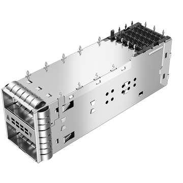 متوافق مع أمفينول U95-Z105-4081-141 LINK-PP LP21FC01603 2x1 QSFP28 قفص مع أنبوب ضوئي EMI Spring صورة إصبع 2