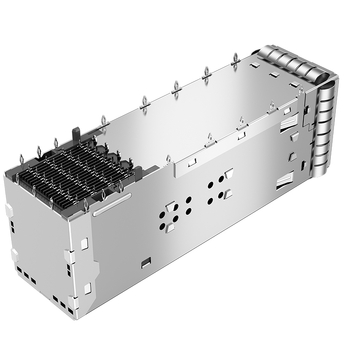 アンフェノール U95-Z105-4081-341 互換 LINK-PP LP21FC01603 2x1 QSFP28 ケージ（ライトパイプ付き、EMIスプリングフィンガー画像4）