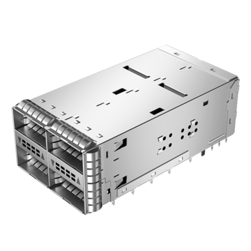 Amphenol U95-Z205-4081-341 Compatible LINK-PP LP22FC01603 QSFP28 2X2 Cage&Connector With EMI Spring Finger Light Pipe