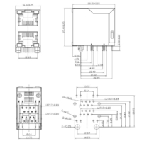 LPJE106-0B266NL RJ45 2x1 Port Connectors Without EMI Spring Finger & With White/White LED Without magnetics transformer