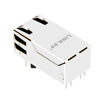 LPJK6077AHNL 1000 Base-T Однопортовый магнитный RJ45 разъем для приложений POE+ с креплением вверх и зелено-желтым светодиодом (изображение 4)