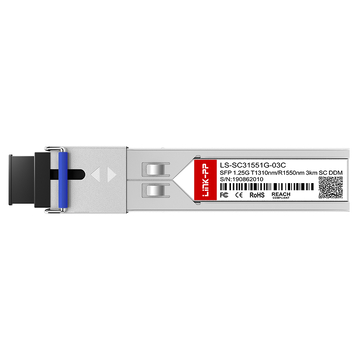 LINK-PP LS-SC31551G-03C 1G SFP BiDi 1310nm-TX/1550nm-RX 3km Simplex SC DOM SMF وحدة إرسال واستقبال ضوئية أحادية الاتجاه LS-SC49311G-20C (صورة 3)