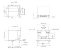 LPJES101-0BGNL RJ45 1X1 Port SMT Jack Without Magnetics Tab Up Yellow/Green LED
