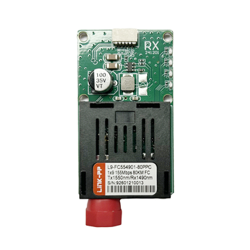 L9-FC554901-80PPC 155m bidi 1550nm-tx 1490nm-rx 80km simplex fc smf 1x9 transceiver