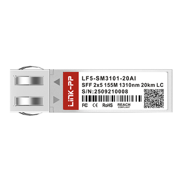 LINK-PP LF5-SM3101-20AI 155M 2x5 SFF 1310nm 20km 光トランシーバーモジュール（産業用）画像3