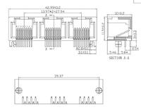 LINK-PP LPJE5338-0NNL RJ45 1X3 Ports 8p8c Connectors Tab Up Without Magnetics Without LED