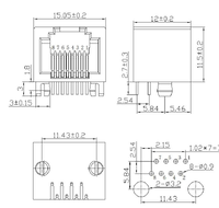 LINK-PP LPJE502-0NNL-A3U RJ45 1x1 Modular Jack Tab Up Without Shield Without Led