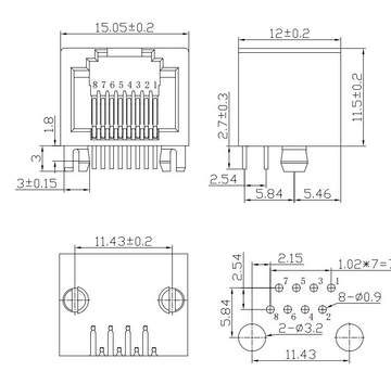 LINK-PP LPJE502-0NNL-A3U Conector Modular RJ45 1x1 com Aba para Cima Sem Blindagem Sem LED