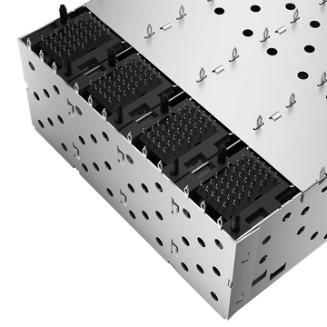 LINK-PP Connettore a gabbia SFP+ 2x4 LP24BC01303 a pressione con dito a molla EMI e guida luce esterna (immagine 5).