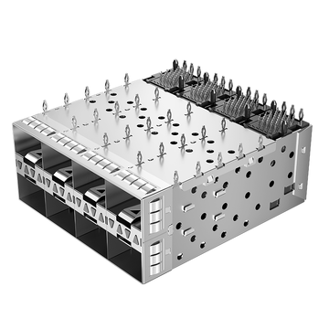 Совместимость с Molex 760460001 LINK-PP SFP+ 2x4 Клеточный разъем с запрессовкой и пружинным контактом для защиты от электромагнитных помех, внутренний/внешний световод (изображение 2)