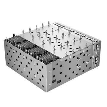 متوافق مع Pulse SFPP014-L LINK-PP موصل قفص LP24BC01103 SFP+ 2x4 مع أنبوب إضاءة داخلي/خارجي، زنبرك EMI، صورة إصبع 4