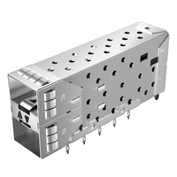Molex 756405002 Compatible LINK-PP SFP+ 2x1 Cage Connector With EMI Spring Finger Inner LightPipe