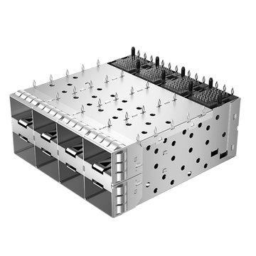 LINK-PP موصل قفص LP24BC01003 SFP+ 2x4 ذو تركيب ضغط مع زنبرك EMI (صورة 2)