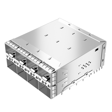 Amphenol UE86-3G4420-10361 Compatible LINK-PP LP24CC01103 2x4 SFP28 Cage&Connector With Light Pipe EMI Spring Finger
