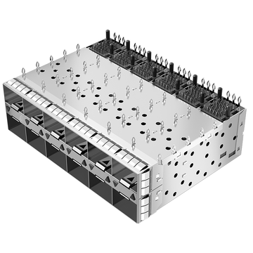 Compatibile con Molex 760945003 LINK-PP Connettore a gabbia LP26BC01303 SFP+ 2x6 con dito a molla EMI e guida luce (immagine 2)
