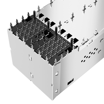 Molex 1712242012 Compatibel LINK-PP LP22CC01203S SFP28 2x2 behuizing & connector met EMI-veervinger en interne lichtgeleider (afbeelding 3)