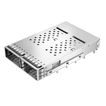 Compatible con Molex 1000159250. LINK-PP LP12FC01000E QSFP28 1x2 Jaula con dedo de resorte EMI