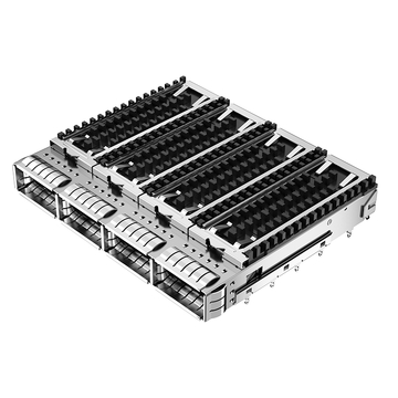 molex 1000173343 compatible link-pp lp14fc01030 qsfp28 1x4 cage with heat sink emi spring finger