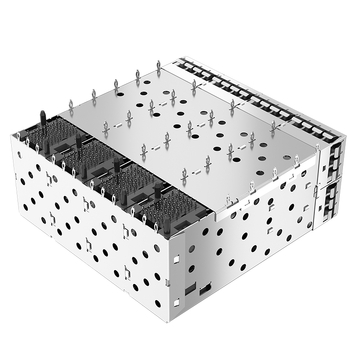 Compatibile con Amphenol UE864T462020361 LINK-PP LP24CC01203 2x4 SFP28 Gabbia e connettore con guida di luce interna EMI a molla immagine 4