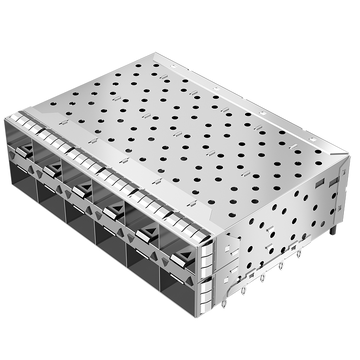 LINK-PP LP26CC01303S SFP28 2x6 Cage&Connector With Outer Light Pipe EMI Spring Finger
