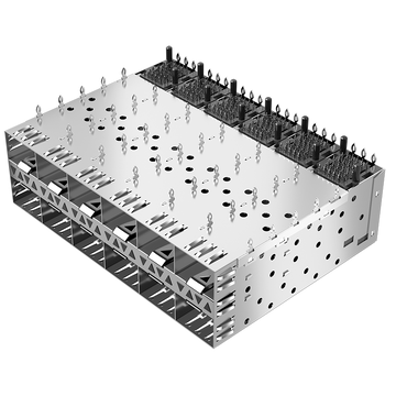 パルスSFP0-3010-L互換 LINK-PP LP26AC01101T SFPケージ 2x6 ライトパイプ付き EMIスプリングフィンガー 画像2