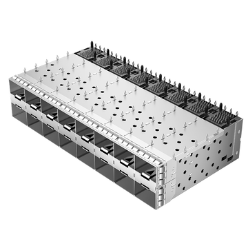 Compatible avec Pulse SFP0-3003-L LINK-PP LP28AC01001 Connecteur cage SFP 2x8 avec ressort de protection EMI (image 2)