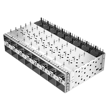LINK-PP LP28AC01201 Connecteur cage SFP 2x8 ports avec guide de lumière et ressort de protection EMI (image 2)