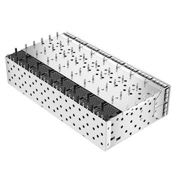 Compatible avec Pulse SFP0-3001-L LINK-PP LP28AC01201 Connecteur cage SFP 2x8 ports avec guide de lumière et ressort de protection EMI (image 4)