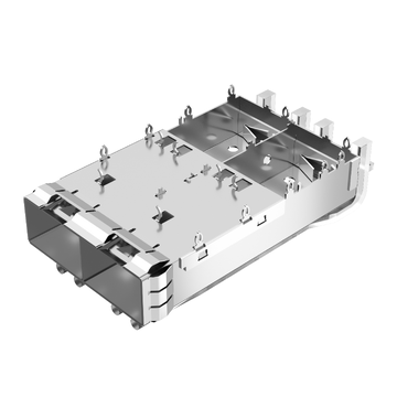 Compatibile con Amphenol U77-C241M-2081 LINK-PP LP12BC02900Z Gabbia 1x2 SFP+ con Light Pipe e dito a molla EMI (immagine 2)
